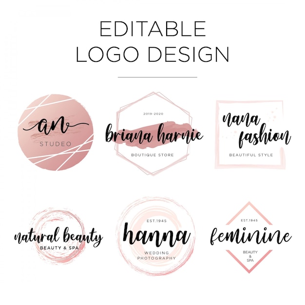 Download Free Editable Feminine Logo Design Template Premium Vector Use our free logo maker to create a logo and build your brand. Put your logo on business cards, promotional products, or your website for brand visibility.