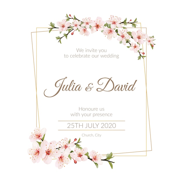 Download Editable floral wedding invitation | Premium Vector
