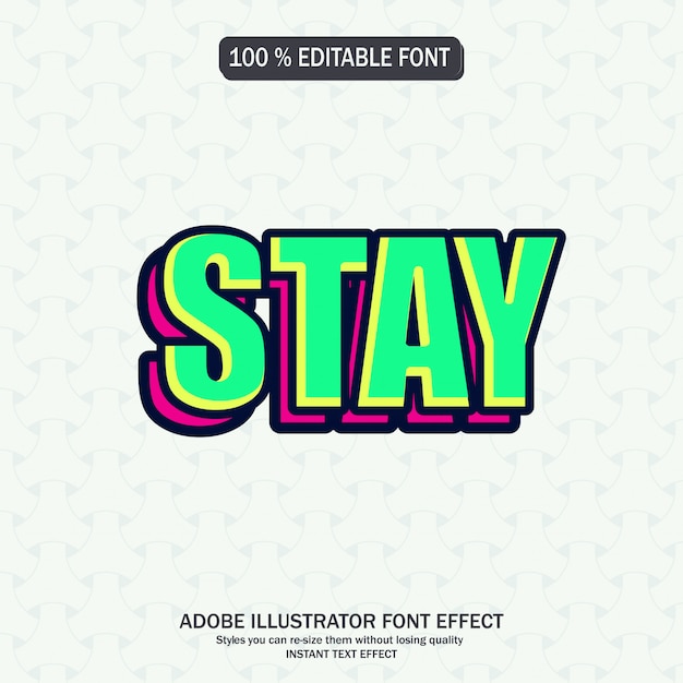 Editable font effect Premium Vector