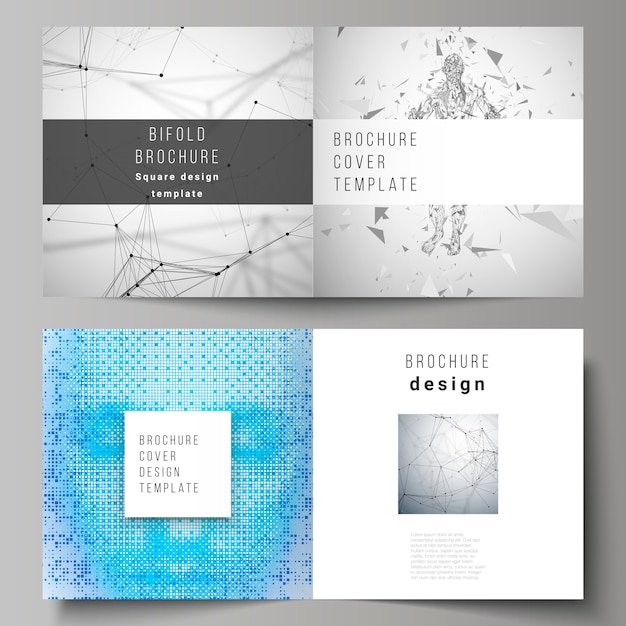 Premium Vector Editable Layout Of Two Covers Templates For Square Design Bifold Brochure