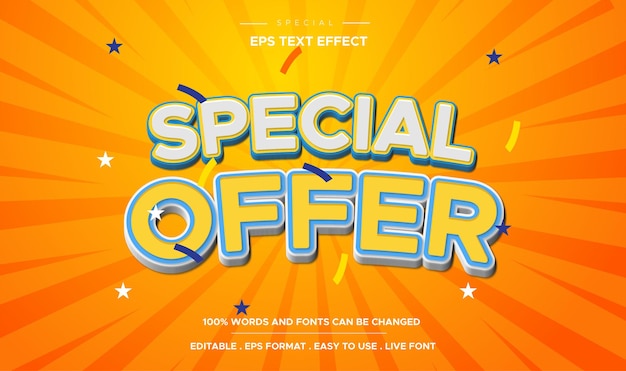 Premium Vector | Editable special offer text effect