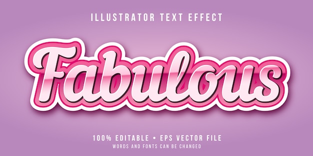 Editable text effect - fabulous pink style | Premium Vector