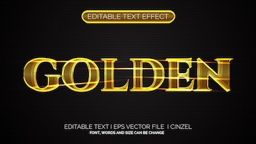 Premium Vector | Editable text effect golden