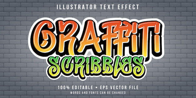 Editable text effect - graffiti on wall style | Premium Vector