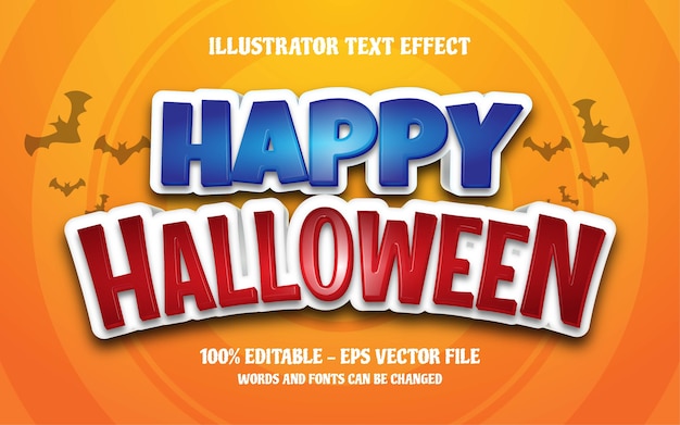 Premium Vector Editable Text Effect Happy Halloween Style Illustrations