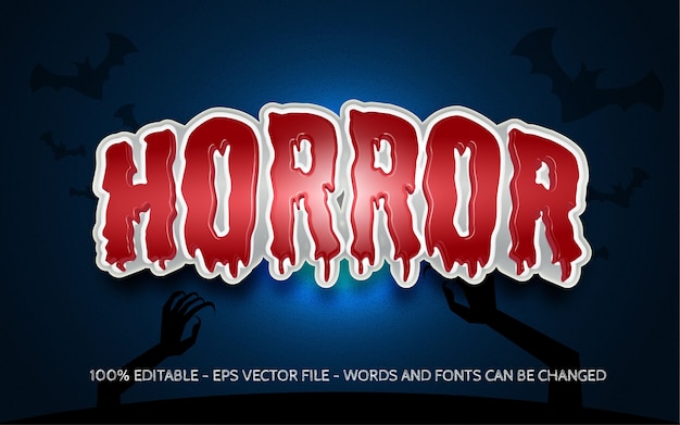 Premium Vector | Editable text effect horror scream style illustrations