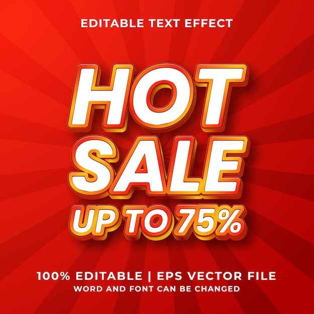 Premium Vector Editable Text Effect Hot Sale Template Style Premium