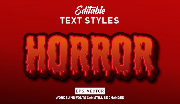 Premium Vector | Editable text effect red horror