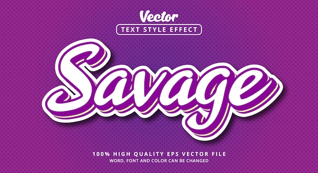 Premium Vector | Editable text effect, savage text on comic color ...