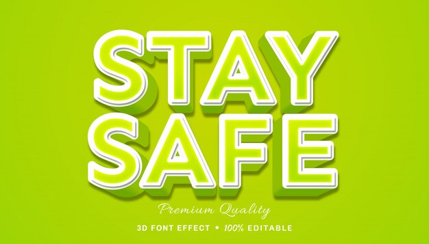 Premium Vector | Editable text effect - stay safe