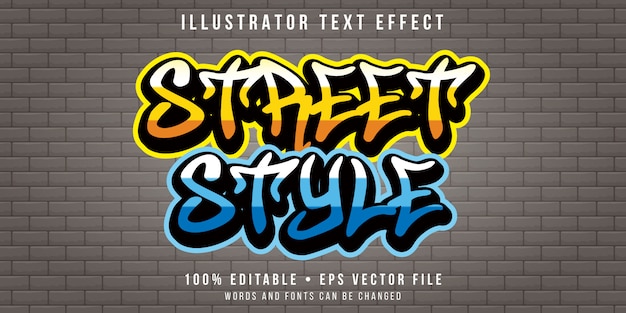 Editable text effect - street wall art style | Premium Vector