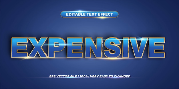 Editable text effect style concept - expensive word | Premium Vector