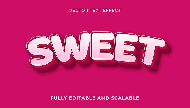 Premium Vector | Editable text effect sweet text pink background