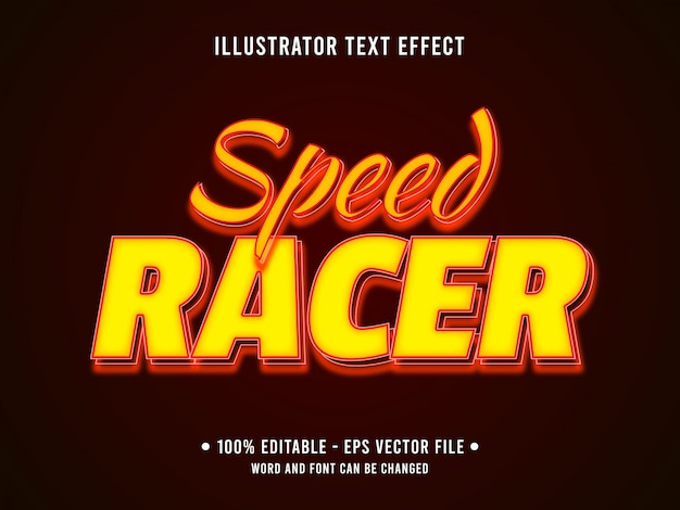 Premium Vector | Editable text effect template yellow speed racing style