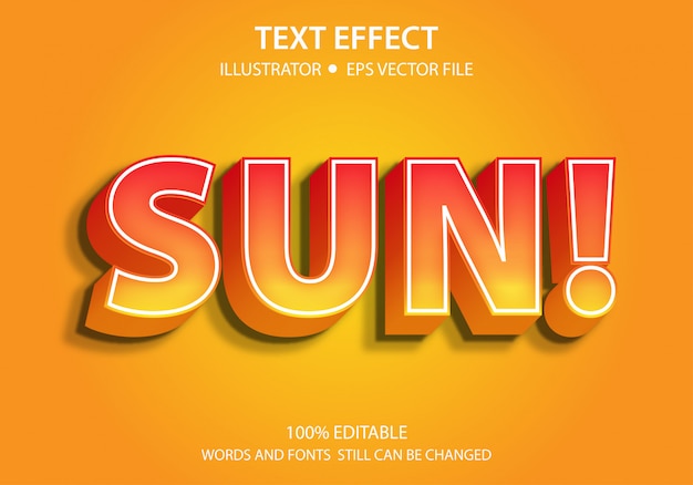 Premium Vector | Editable text style effect modern sun