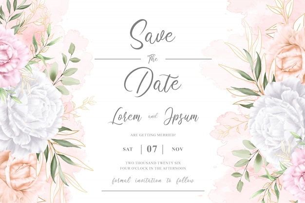 Download Editable watercolor floral wedding invitation card ...