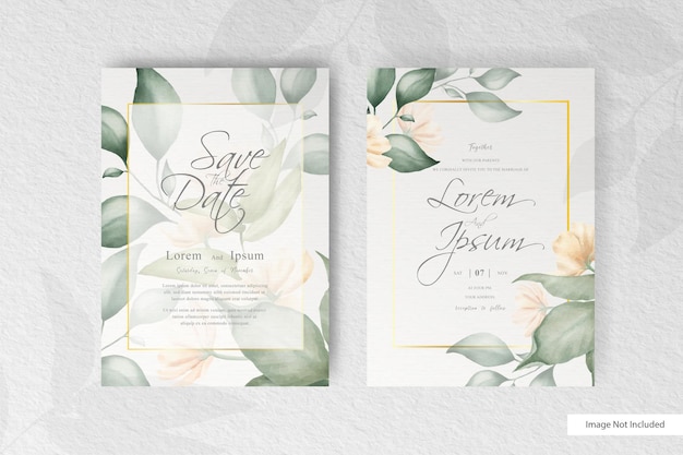 Premium Vector | Editable watercolor wedding invitation card set template