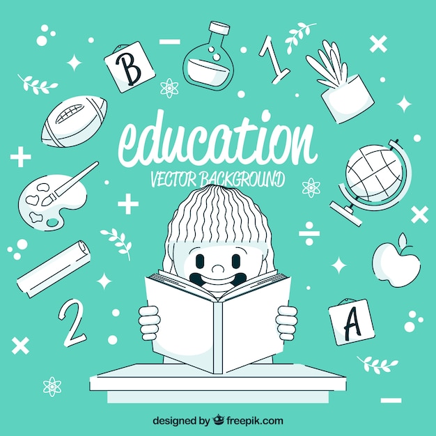Education background in flat style