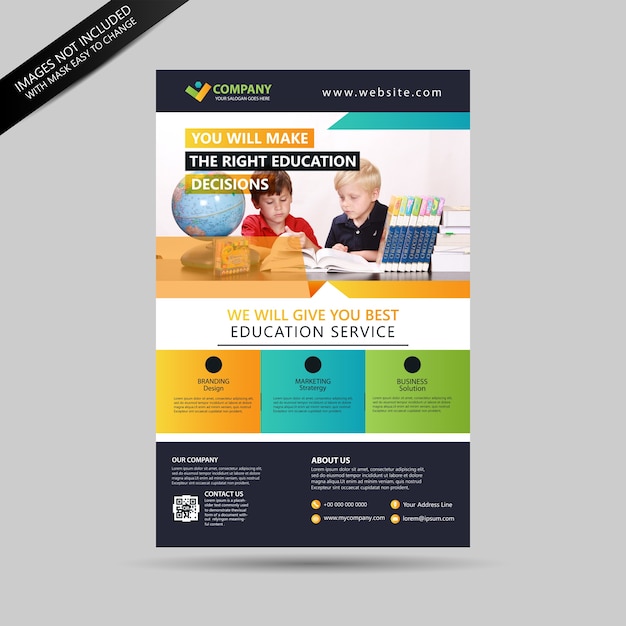 Premium Vector | Education flyer