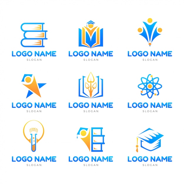 Download Free Education Iconic Logo Set Template Premium Vector Use our free logo maker to create a logo and build your brand. Put your logo on business cards, promotional products, or your website for brand visibility.