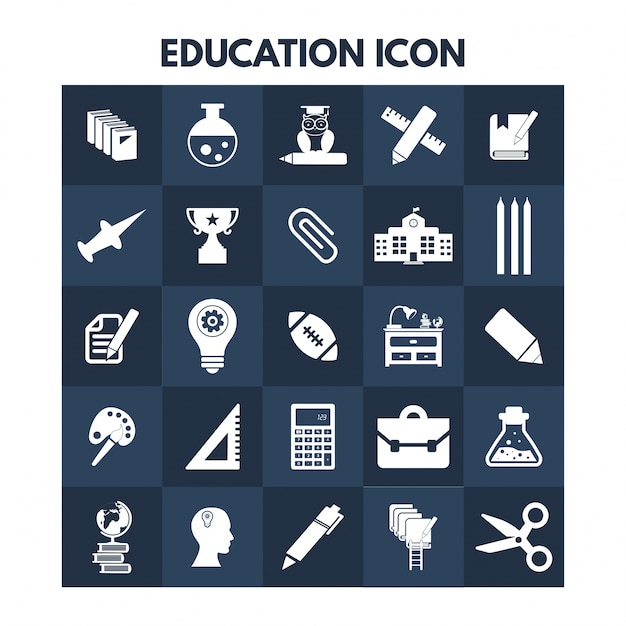 Download Free Download Free Education Icons On Blue Boxes Vector Freepik Use our free logo maker to create a logo and build your brand. Put your logo on business cards, promotional products, or your website for brand visibility.