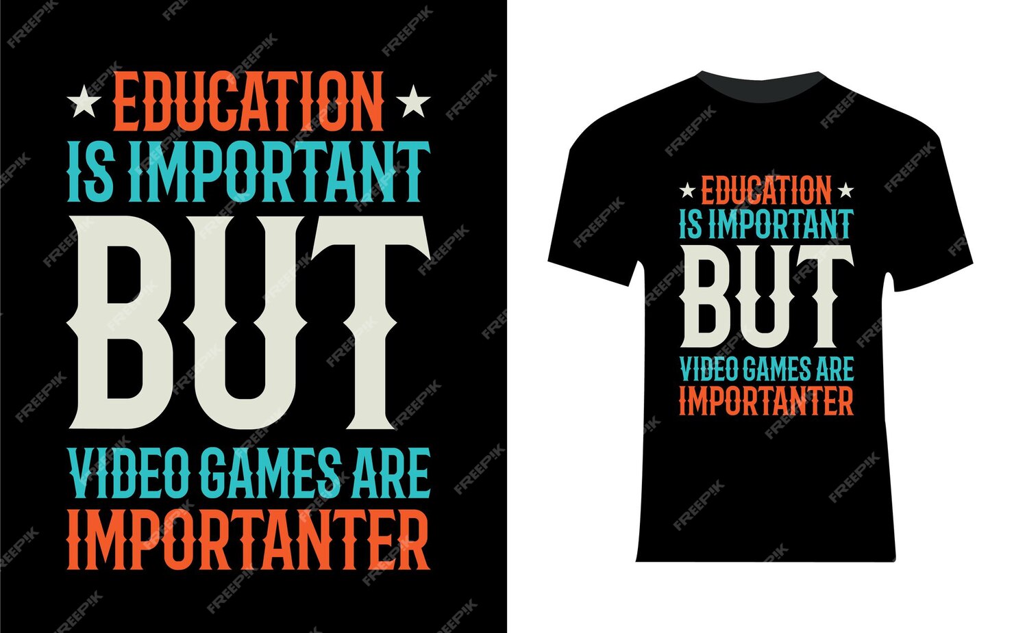 Premium Vector | Education is important typography t shirt design