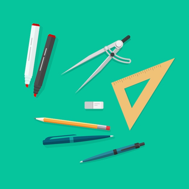 Premium Vector Education items or school study tools icons set vector