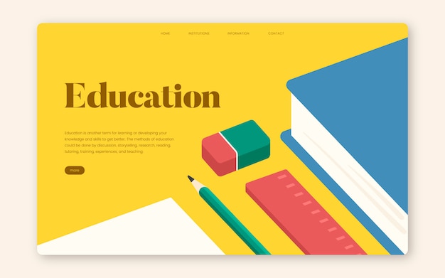 Education and learning informational website graphic Free Vector