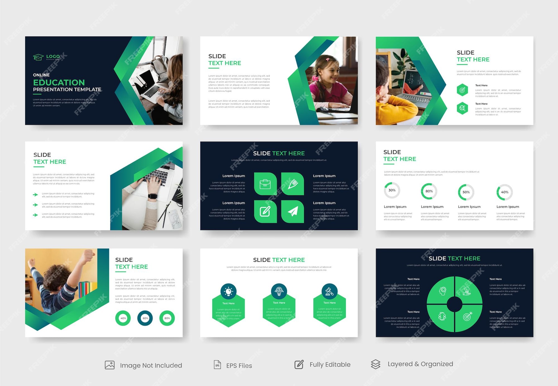 Premium Vector | Education powepoint presentation template