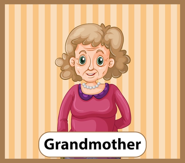 free-vector-educational-english-word-card-of-grandmother