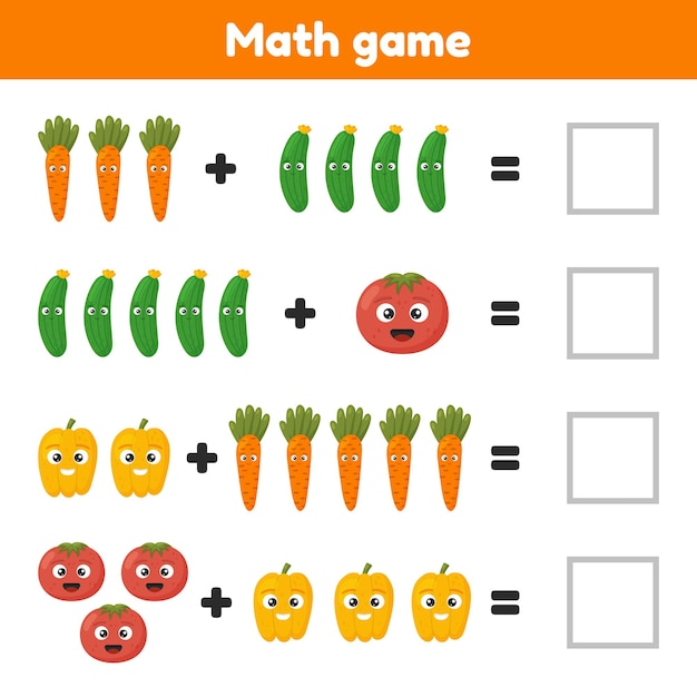 Premium Vector | Educational math game for kids preschool and school age