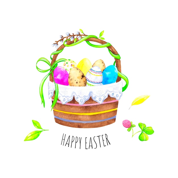 Download Egg basket, easter | Premium Vector