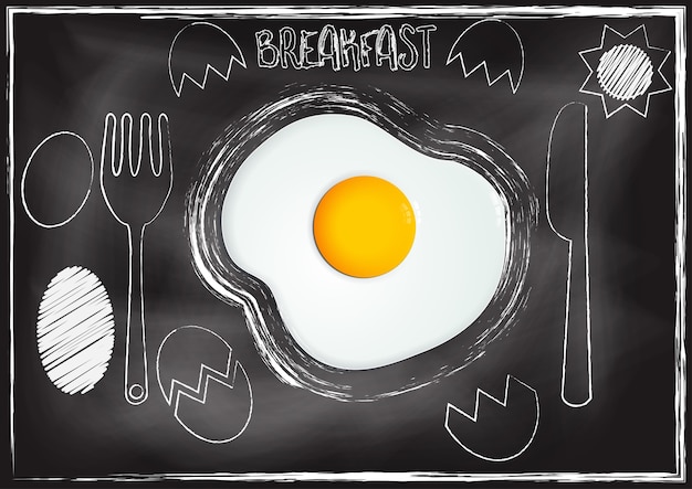 Premium Vector Egg With Chalkboard Background In Hand Draw Style