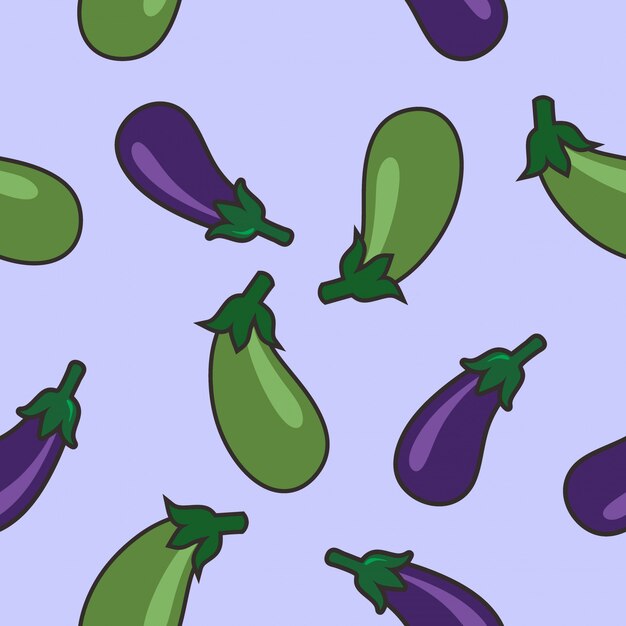 Eggplant seamless pattern design Vector | Premium Download