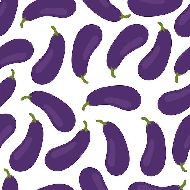 Premium Vector | Eggplant seamless pattern illustartion