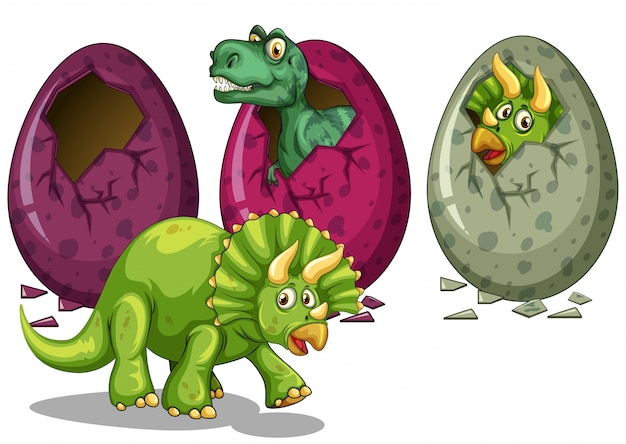 卵と多くの恐竜のイラスト 無料のベクター