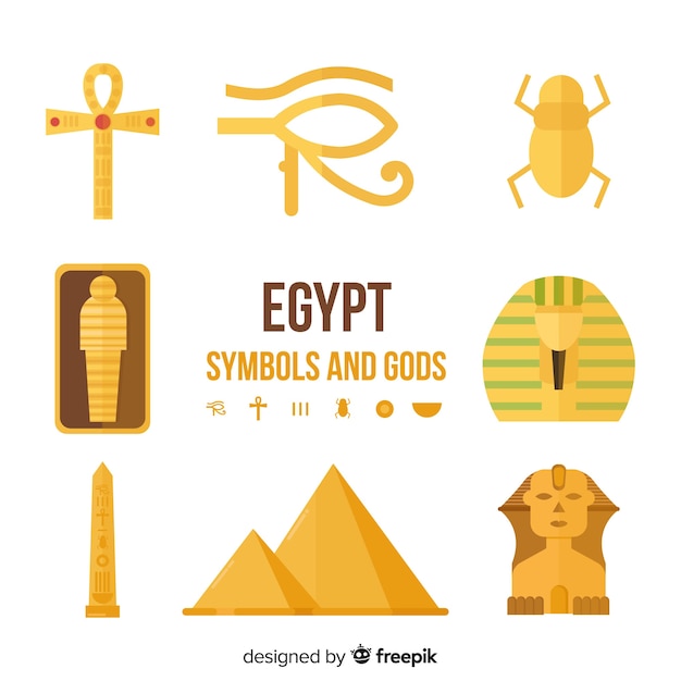 Free Vector Egypt Gods And Symbols Set