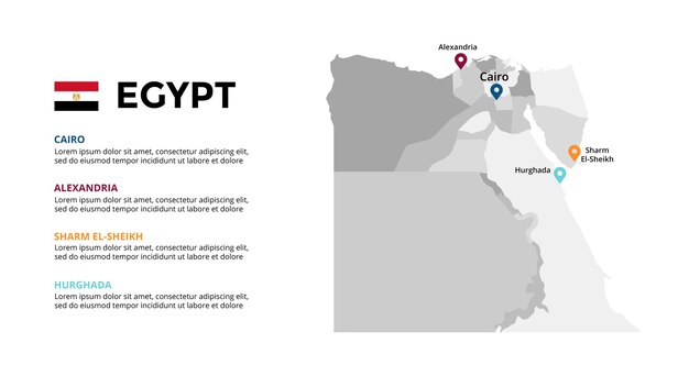 Premium Vector | Egypt vector map infographic template slide ...