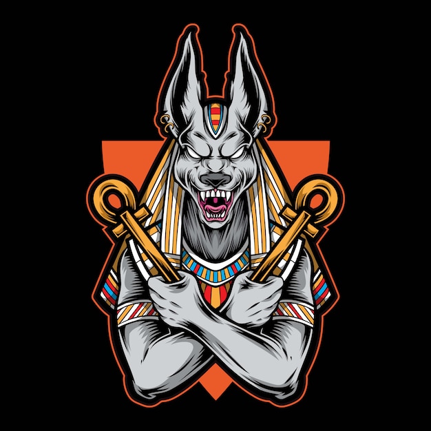 Premium Vector | Egyptian anubis logo illustration