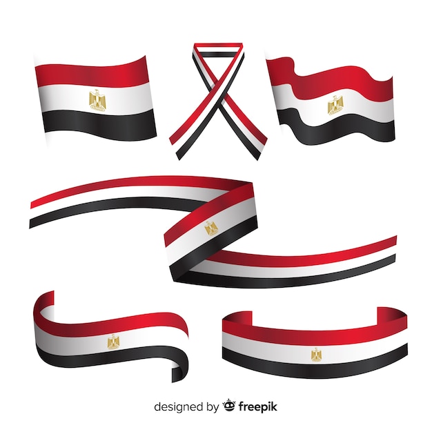 Download Free Vector | Egyptian flag collection with flat design