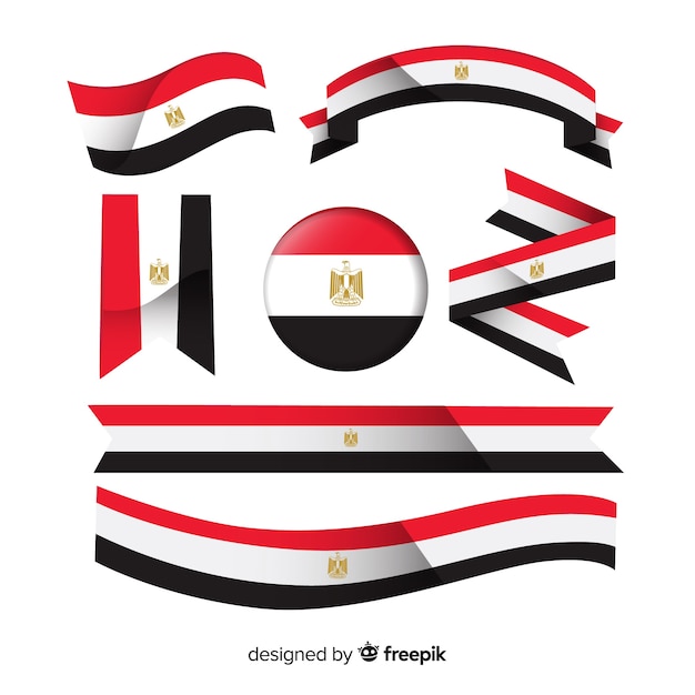 Download Free Vector | Egyptian flag collection with flat design