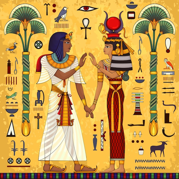 Premium Vector | Egyptian hieroglyph and symbolancient culture sing and  symbol.historical background.ancient goddess.