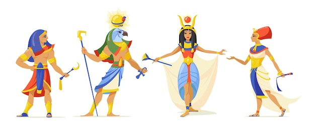 Free Vector Egyptians Myths Heroes Set