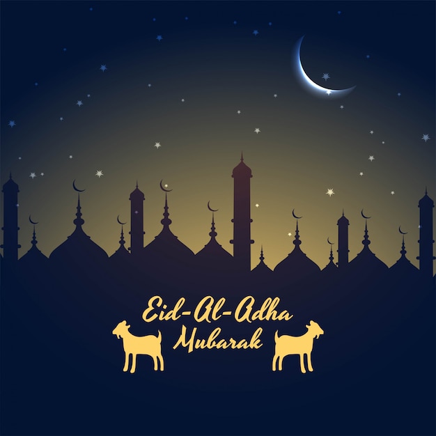 Eid al adha celebration greeting card Vector Premium Download