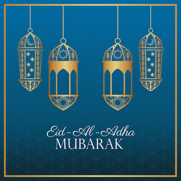 Premium Vector | Eid al adha mubarak celebration with ...