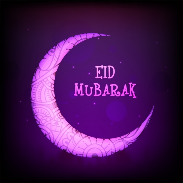 Eid mubarak background in purple tones Vector | Premium Download