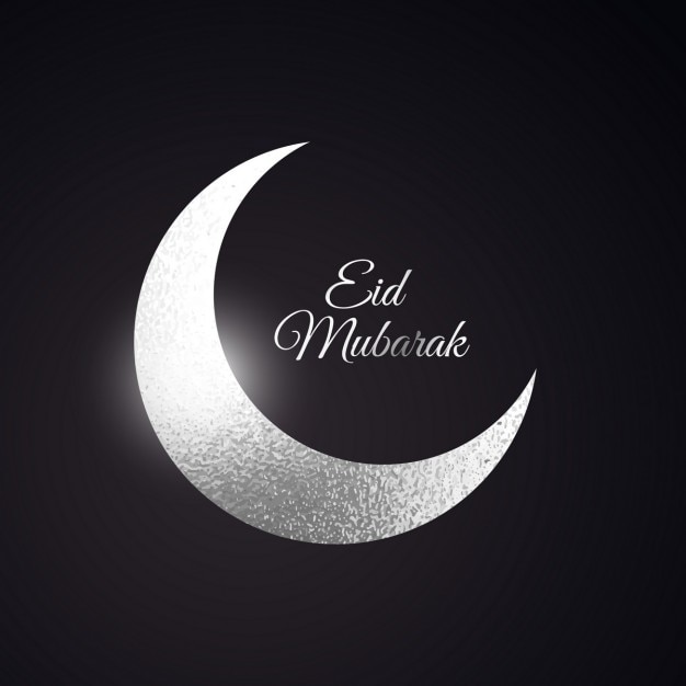Eid mubarak beautiful background with silver\
moon