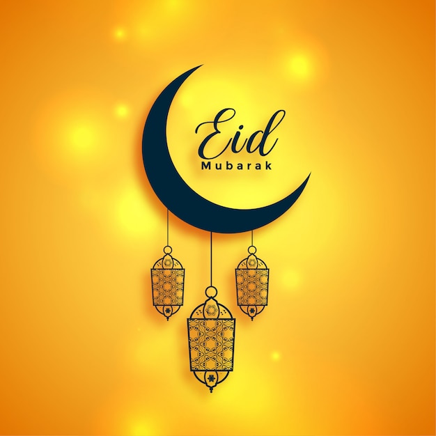 Free Vector Eid mubarak bright islamic wishes greeting background