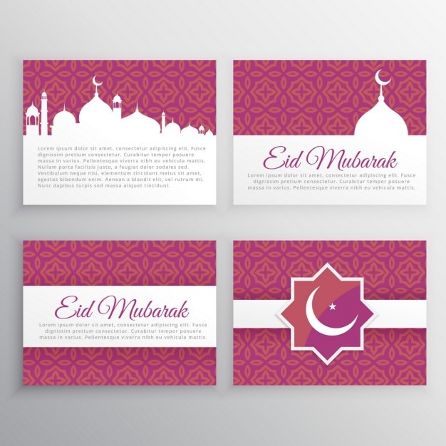 Eid mubarak cards set