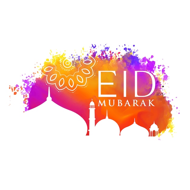 Eid mubarak colorful watercolor\
background